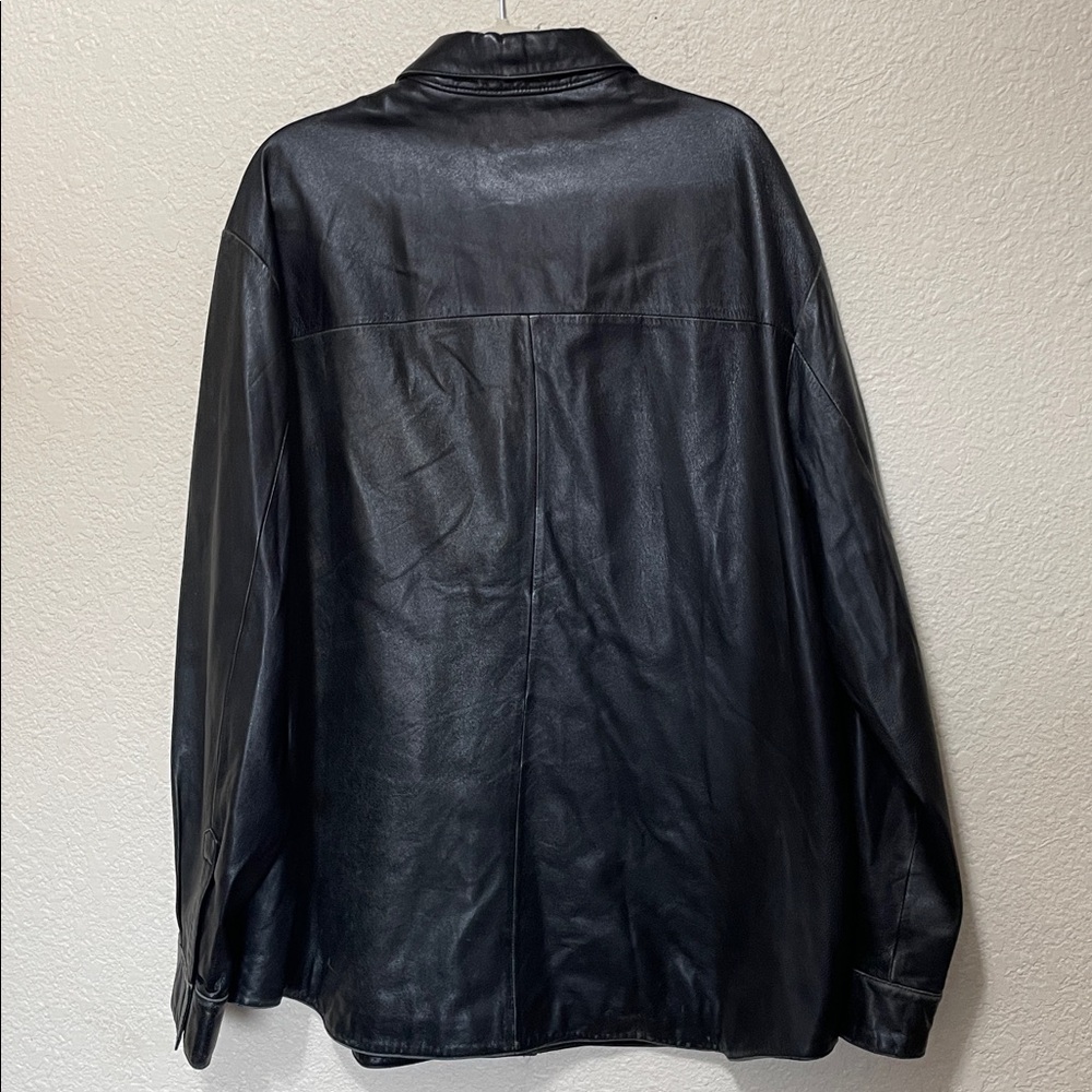 Wilson The Leather Experts Pelle Studio Black Leather Shirt Jacket. Size XXL. - Picture 4 of 10
